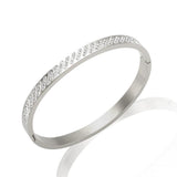 Zircon Inlay Gypsophila Bangle for Women