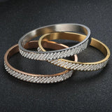 Zircon Inlay Gypsophila Bangle for Women