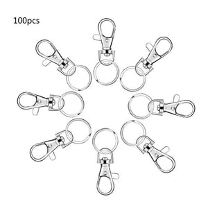 100 Keychain Hooks with Key Rings Jewelry Making