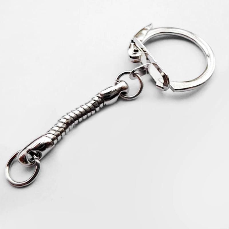30PCS 6x2.3CM Metal Snake Chains Key Rings Chain Buckle For DIY Jewelry Making