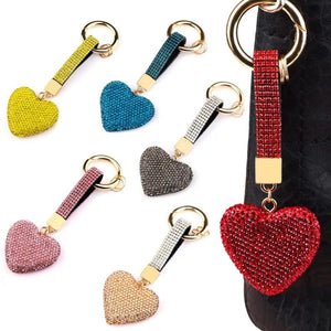 Crystal Heart Round Star Keychain Bling Shining Keyring Chain