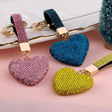 Crystal Heart Round Star Keychain Bling Shining Keyring Chain