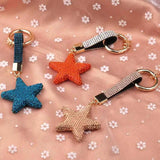 Crystal Heart Round Star Keychain Bling Shining Keyring Chain