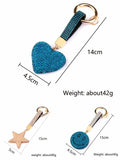 Crystal Heart Round Star Keychain Bling Shining Keyring Chain