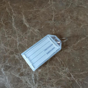 50 Pcs Plastic Keychain Key Tags with Split Ring for Baggage Key Chains
