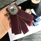 Retro Palace Rhinestone Lapel Pin Crystal Bows for Girls