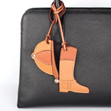 Faux Leather Horseshoe Shoe Boot Keychain Pendant for Women Ladies Bag Charm