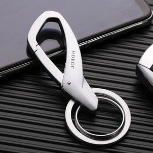 Metal Keychain with Creative Pendant, Double-ring Design