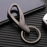 Metal Keychain with Creative Pendant, Double-ring Design