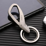 Metal Keychain with Creative Pendant, Double-ring Design