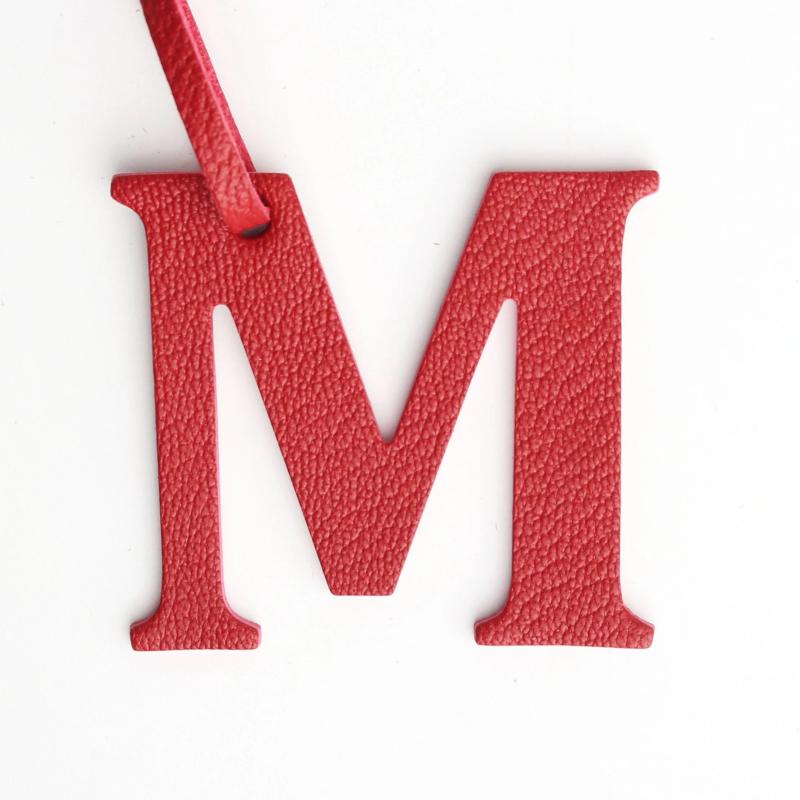 Leather Initial Capital Letter Keychain Backpack Pendant
