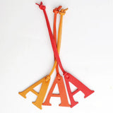 Leather Initial Capital Letter Keychain Backpack Pendant