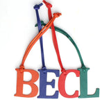 Leather Initial Capital Letter Keychain Backpack Pendant