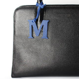 Leather Initial Capital Letter Keychain Backpack Pendant