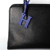 Leather Initial Capital Letter Keychain Backpack Pendant