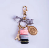 Eiffel Tower Pendant Keychain Bow Bag Charm Key Ring