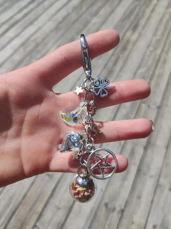 Witch Ball Protection Keychain Car Charm