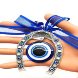 Evil Eye Horseshoe Key Chain Pendant