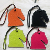 Leather Horse Head Bag Pendant Keychain Car Hanging Charms