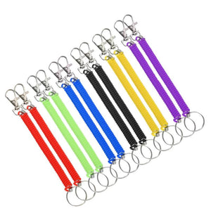 12 Pcs Colourful Stretchy Retractable Key Holder Keyring