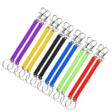 12 Pcs Colourful Stretchy Retractable Key Holder Keyring