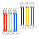 12 Pcs Colourful Stretchy Retractable Key Holder Keyring