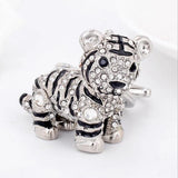 Alloy Crystal Key Chain Rhinestone Leopard Tiger Keychains Bag Charms