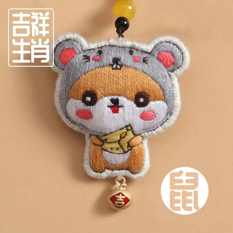 Cartoon Animal Diy Keychain Cross Stitch Zodi...