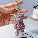 Crystal Bear Keychain Animal Doll Pendant Key Chain Holder Bag Ring
