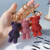 Crystal Bear Keychain Animal Doll Pendant Key Chain Holder Bag Ring