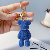 Crystal Bear Keychain Animal Doll Pendant Key Chain Holder Bag Ring
