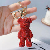 Crystal Bear Keychain Animal Doll Pendant Key Chain Holder Bag Ring
