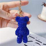 Crystal Bear Keychain Animal Doll Pendant Key Chain Holder Bag Ring