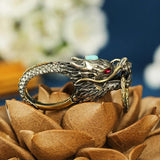 Chinese Beast Dragon Keychain Brass Metal Keyring Men Belt Waist Buckle