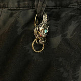 Chinese Beast Dragon Keychain Brass Metal Keyring Men Belt Waist Buckle