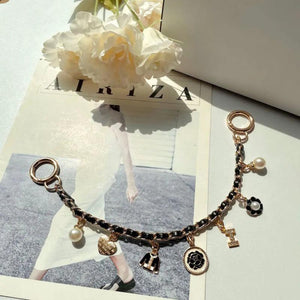 Flower Bag Charm Keychain for Women - Metal Buckle Ring Quality Decoration