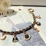Flower Bag Charm Keychain for Women - Metal Buckle Ring Quality Decoration