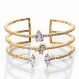 3 Layer Zircon Bracelet Bangles Rhinestone Bridal Wedding Accessories