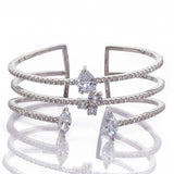 3 Layer Zircon Bracelet Bangles Rhinestone Bridal Wedding Accessories