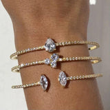 3 Layer Zircon Bracelet Bangles Rhinestone Bridal Wedding Accessories