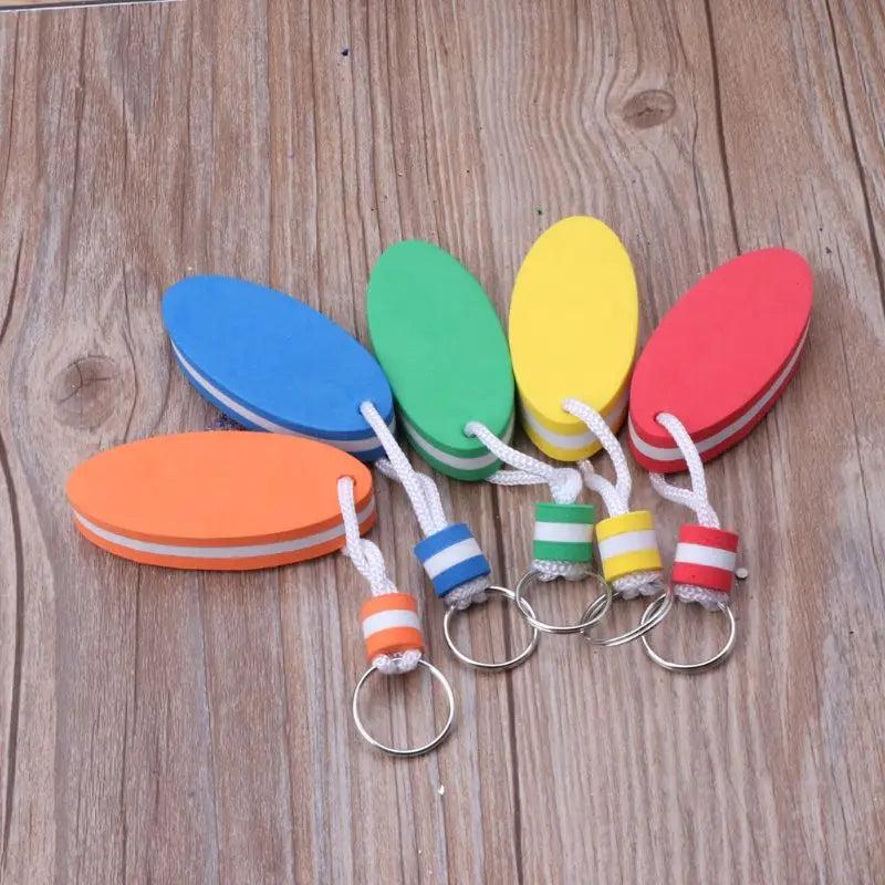 5Pcs Oval Foam Floating Keychain Boating Fishing Surfing Keyrings