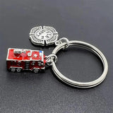 Fire Truck Firefighter Keychain Pendant Chain Party Favor