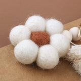 Boho Macrame Rainbow Flower Keychain Bag Charm Car Hanging Ornament