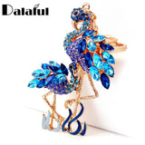 Flamingo Bird Key Chain Rings Holder Crystal Rhinestone Bag Pendant K277