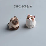 Animal Wood Carving Keyring Ornaments Cat Fox Tiger Pendant Key Ring