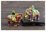 Elephant God Rhinestone Keychain Crystal Pendant Keyring