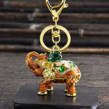 Elephant God Rhinestone Keychain Crystal Pendant Keyring