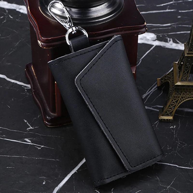 Leather Keychain Men Women Key Holder Organizer Card Holder