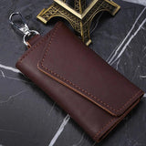Leather Keychain Men Women Key Holder Organizer Card Holder