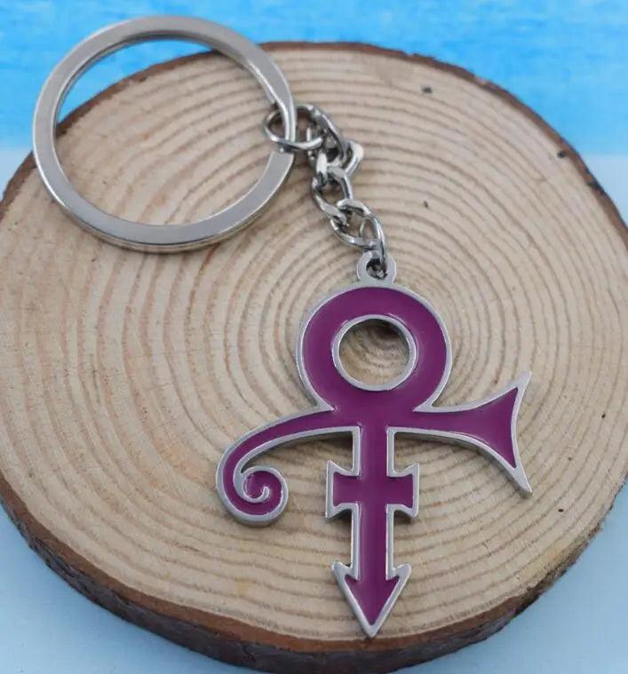 Purple Prince Symbol Keychain Purple Rain Stainless Steel Bag